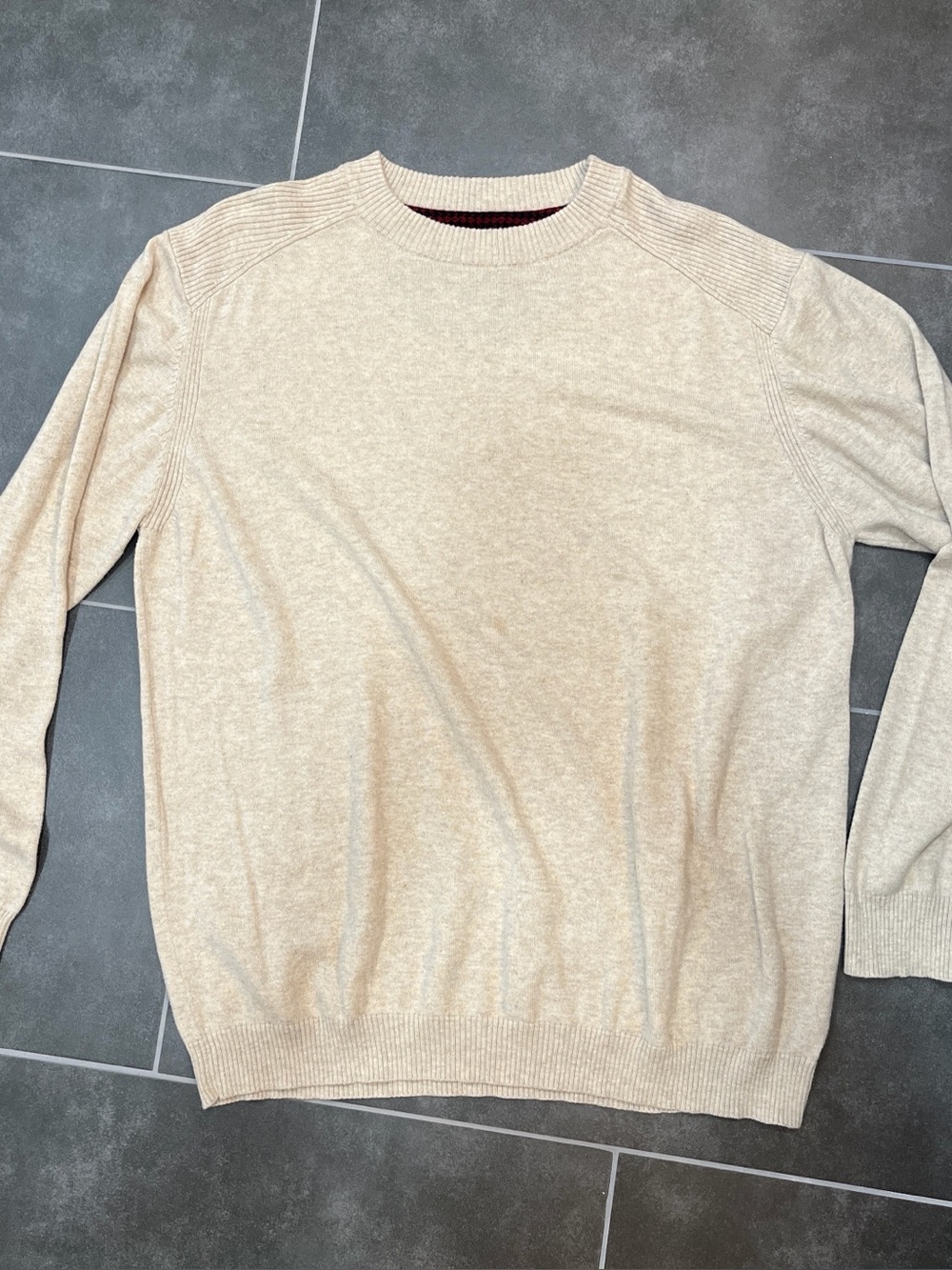 Woolrich Men's Crewneck Sweater in Light Tan Heather